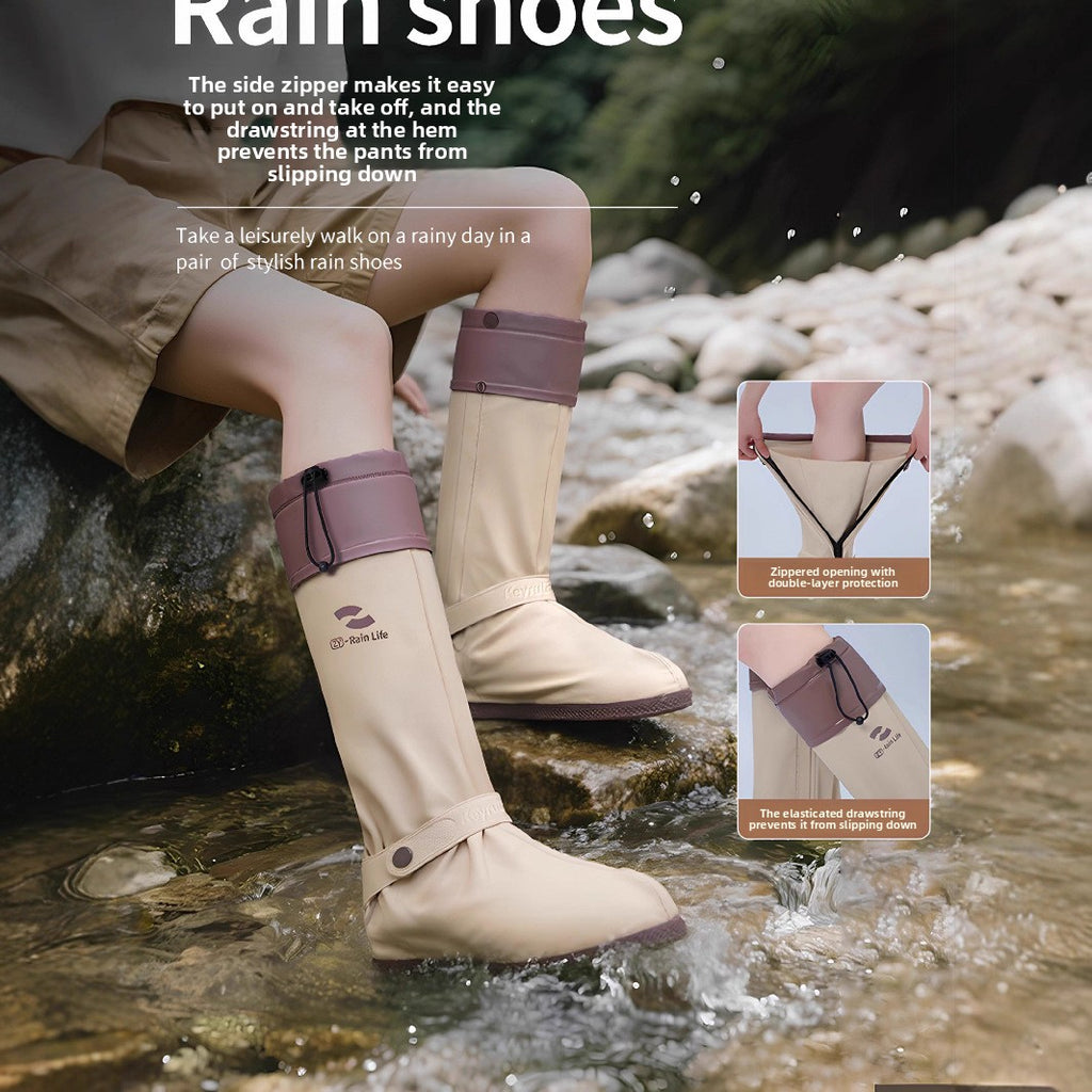 High-Tube PVC Waterproof Non-Slip Rain Shoe Covers